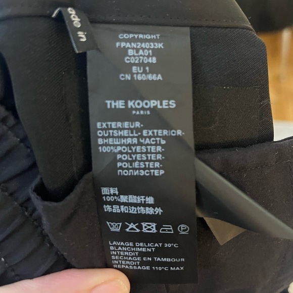 The Kooples Women's Pants Satin Black Track Pants size small - Picture 8 of 8